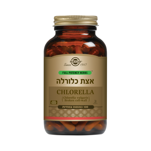 אצת כלורלה 100 כמוסות טבעיות סולגאר | Chlorella vulgaris Broken cell-wall