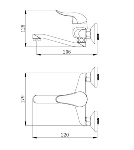 ברז קיר פיה מסתובבת ניקל מבריק 2306S סיוון אופיר
