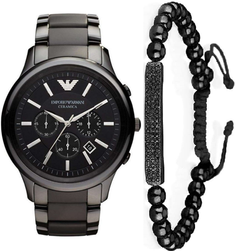 EMPORIO Armani AR1452 קרמיקה סט צמיד מתנה לגברים