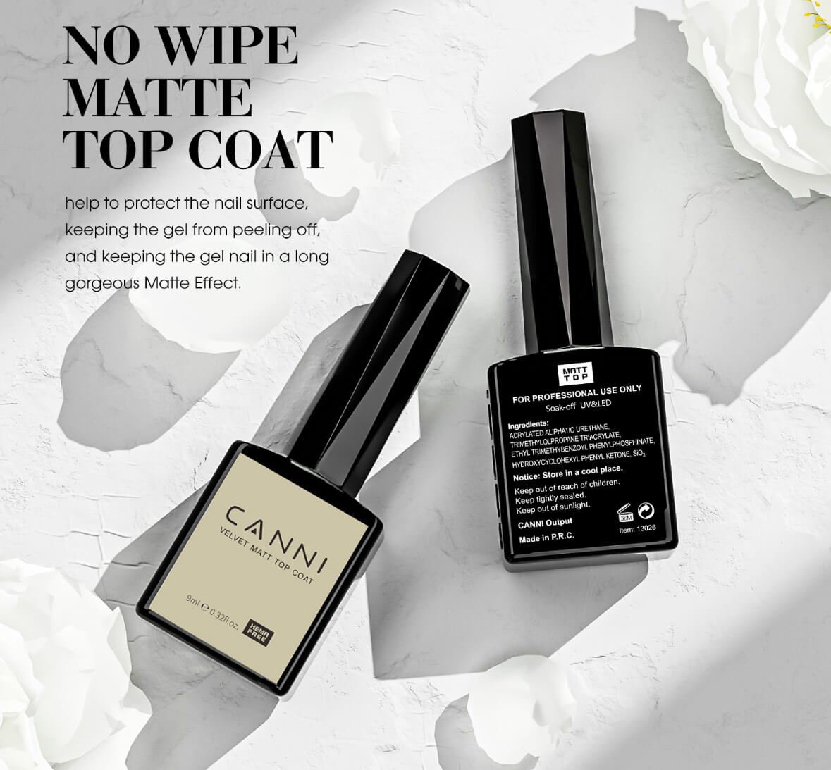 טופ מאט קטיפה  CANNI HEMA FreeVelvet Matt TopCoat 9ml קאני