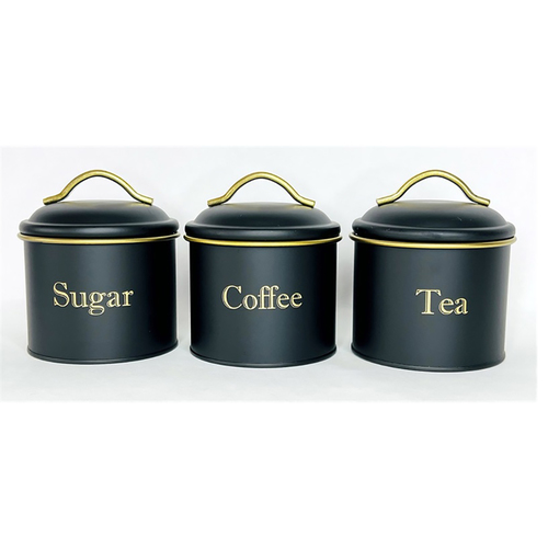 סוכר קפה תה ידית זהב - שחור