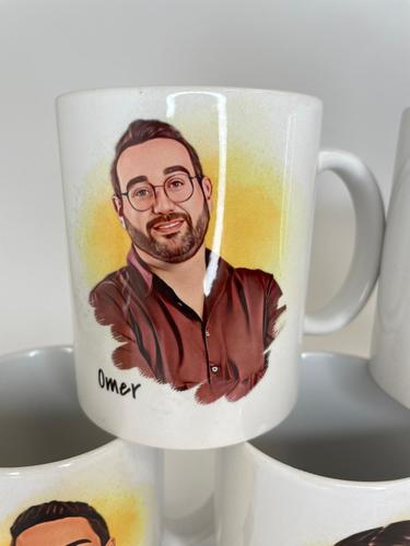 ספל קריקטורה - ספל תמונה אישית מאוירת