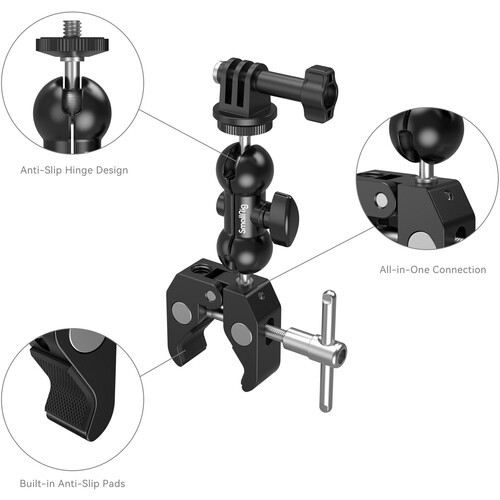  SmallRig 1138B  Crab-Shaped Clamp with Ball Head Magic Arm