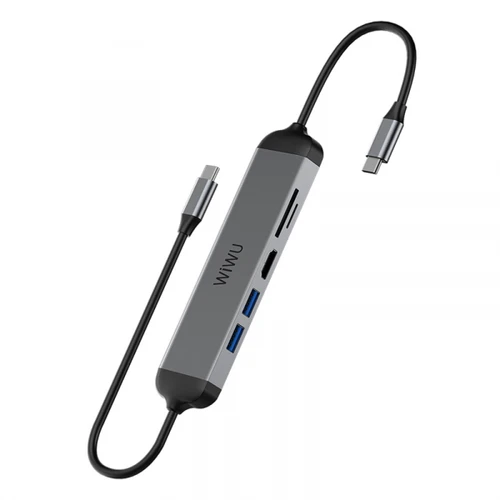 תחנת עגינה 6 ב 1 עם חיבור USB Type C דגם WIWU Alpha 521H