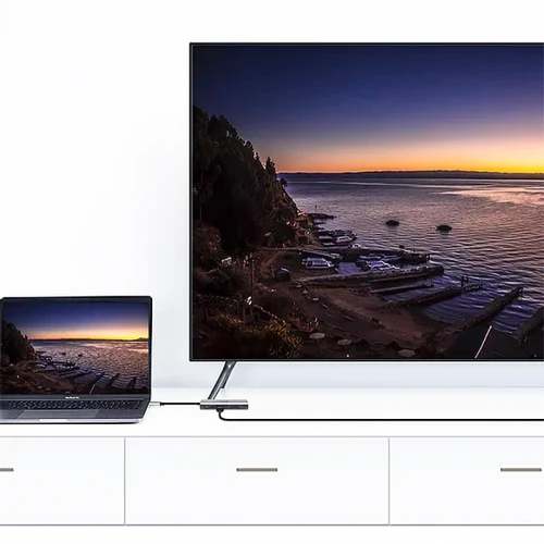 תחנת עגינה 8 ב-1 למחשב נייד בחיבור USB-C דגם  - עם 3 יציאות USB 3.0, קורא כרטיסי SD, קורא כרטיסי Micro SD (TF), HDMI, RJ45 לחיבור רשת, ו-Type-C . דגם WIWU Alpha 831HRT