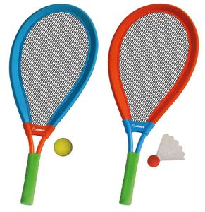 זוג מחבטים גדולים + 2 כדורים למשחקי בדמינגטון/Softball