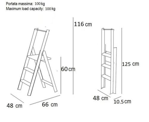  סולם עץ 3 שלבים KIMORA Ladder