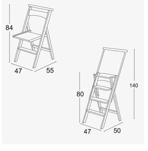 סולם כיסא עץ דובדבן ELEITTA stool&chair