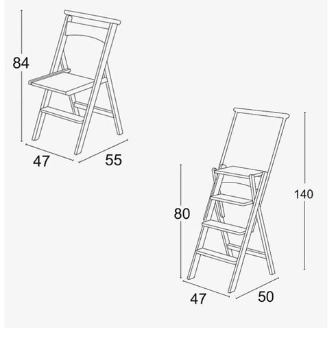 סולם כיסא עץ שחור ELEITTA stool&chair