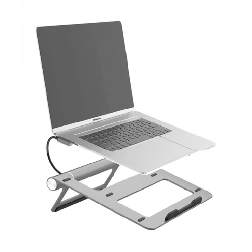 סטנד מתכת למחשב נייד + תחנת עגינה WIWU A821CH 8in1 USB-C*2+USB3.0*2+SD/TF+RJ45+HDMI 4K 30Hz