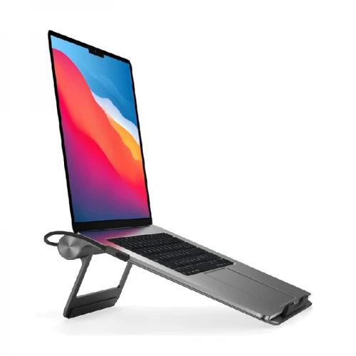 סטנד מתכת למחשב נייד + תחנת עגינה WIWU A821CH 8in1 USB-C*2+USB3.0*2+SD/TF+RJ45+HDMI 4K 30Hz