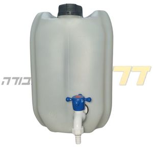 מיכל מים 20 ליטר לבן שקוף עם ברז פלסטיק