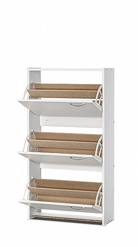 ארון נעליים 3 דלתות דגם רפי לבן 125 מבית יראון YIRON - תוצרת ישראל