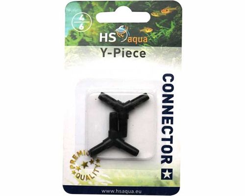 מפצל Y בבליסטר 2 יח' לצינור אוויר | HS AQUA Y-PIECE 4-6 MM 2 PCS. BLACK