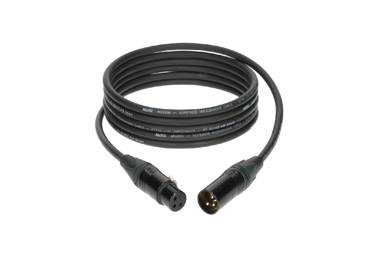 כבל מיקרופון, 10 מטר, XLR-XLR, מחברים NEUTRIK, M2FM1-1000 KLOTZ