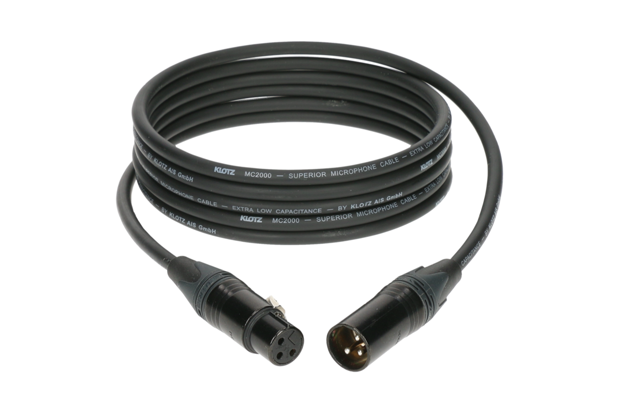 כבל מיקרופון, 20 מטר, XLR-XLR, מחברים NEUTRIK, KLOTZ M2FM1-2000