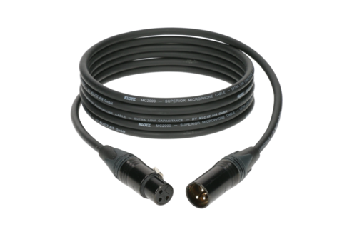 כבל מיקרופון, 3 מטר, XLR-XLR, מחברים NEUTRIK,M2FM1-0300  KLOTZ