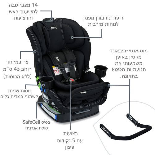 כסא בטיחות   POPLAR S ARB מבית BRITAX צבע שחור (ONYX)