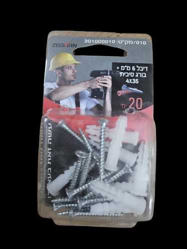 דיבל 6 מ״מ + בורג סיבית 4X35