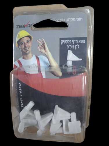 נושא מדף פלסטיק לבן 5 מ״מ 8 יח׳