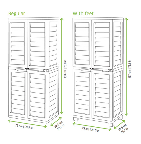 ארון שירות גדול במיוחד עם 4 מדפים 540 ליטר- דגם ג'מבו