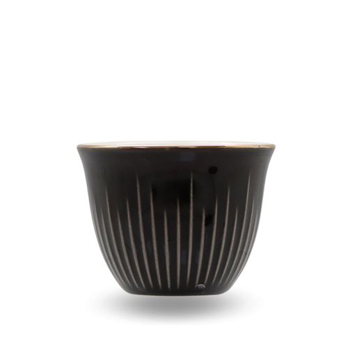 סט 12/ ספלים בדוי שחור מבריק 026865 Y.C