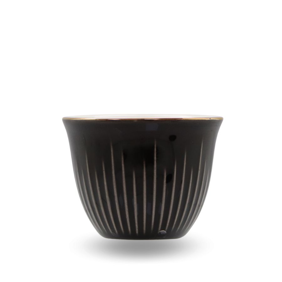 סט 12/ ספלים בדוי שחור מבריק 026865 Y.C