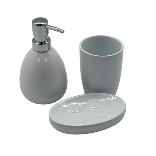 סט אמבטיה 3 חלקים קרמיקה לבן 116877