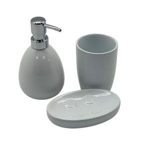 סט אמבטיה 3 חלקים קרמיקה לבן 116877