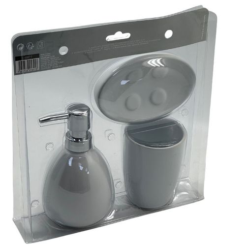 סט אמבטיה 3 חלקים קרמיקה לבן 116877