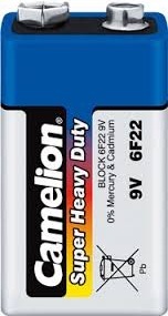 סוללה אבץ פחם 9V Camelion