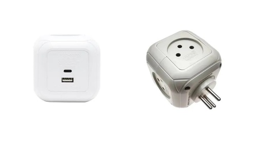 מפצל קוביה 4+טייפ סי+USB