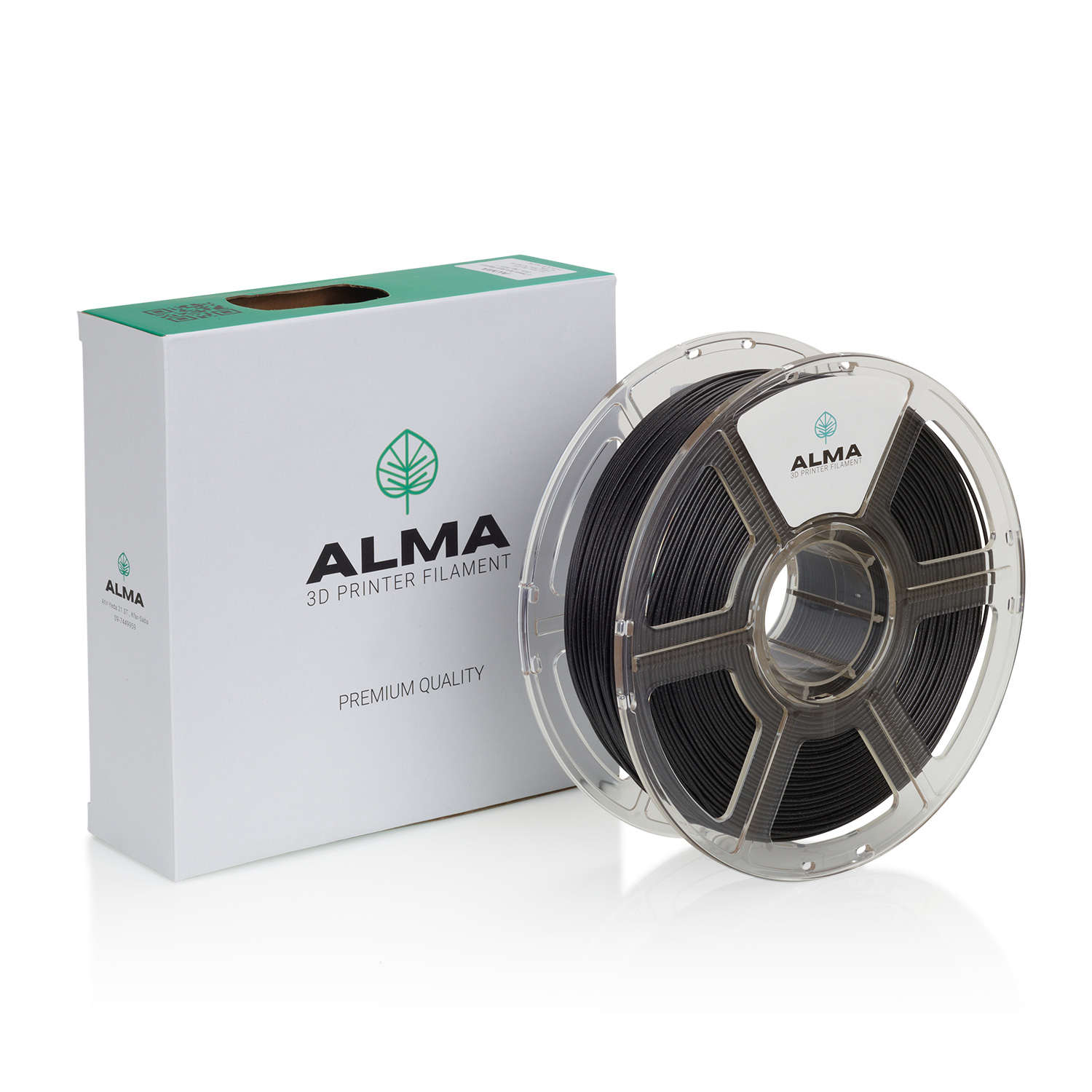 פילמנט איכותי מבית ALMA מסוג PLA Matte Black GALAXY צבע שחור
