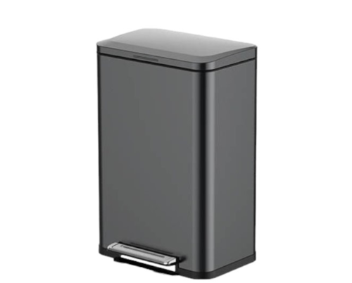‎ פח דוושה מט 50L ליטר HAUSER לה קיטשן La kitchenette - צבע נירוסטה מושחרת