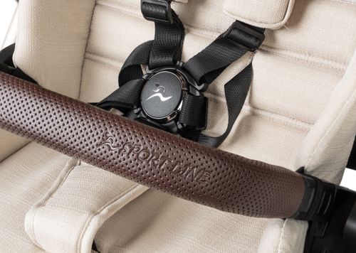 עגלת תינוק דו-כיוונית סיילו פרו 2024 Cielo PRO LUXURY עם קיפול דו-צדדי - ריפוד אפור/עור חום/שלד אפור מוברש