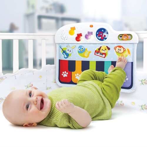 פסנתר אורות וצלילים עם 3 מצבי משחק ואפשרות תליה על מיטה / לול / עריסה