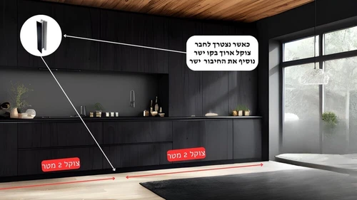 מטבח עם חיבור ישר / המשך לצוקל, גובה 12 ס''מ | אלומיניום מוברש