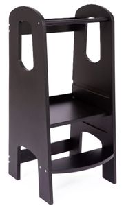 מגדל למידה ופעילות הורה / ילד עם 3 מצבי גובה ניתנים לשינוי ללא ברגים - שחור