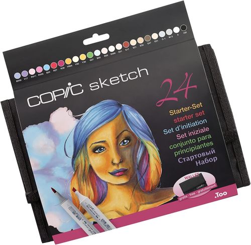 סט 24 טושים קופיק SKETCH בנרתיק נשיאה (STARTER-SET)