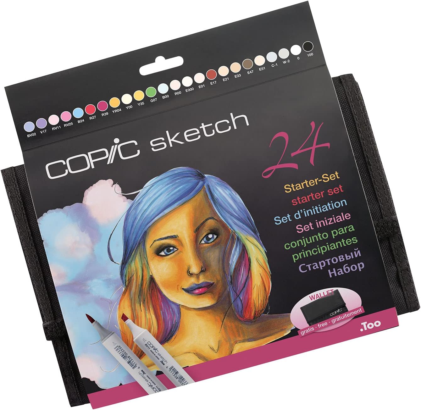 סט 24 טושים קופיק SKETCH בנרתיק נשיאה (STARTER-SET)
