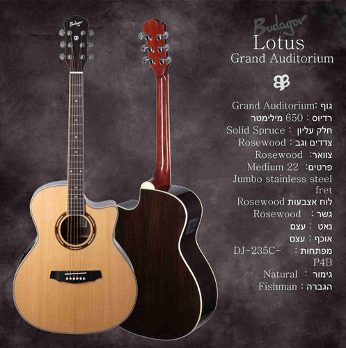 גיטרה אקוסטית מוגברת Budagov Lotus Grand Auditorium