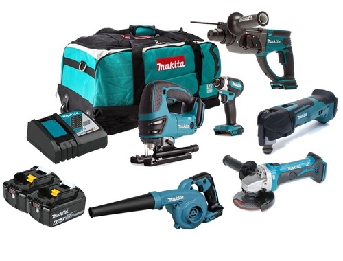 סט 6 כלים נטענים 18V דגם DLX6106Q כולל 2 סוללות 6AH מבית Makita