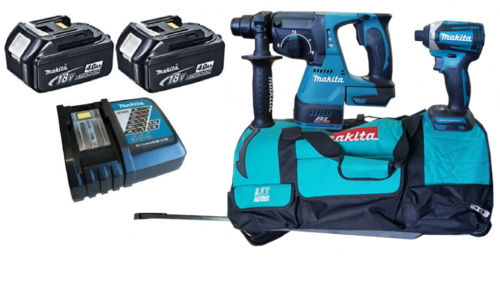 סט אימפקט ופטישון + 2 סוללות 4AH דגם DLX3040M מבית Makita