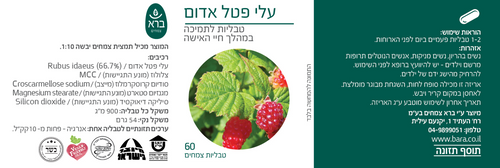 עלי פטל אדום 60 טבליות ברא Raspberry Leaves 60 tabs Bara