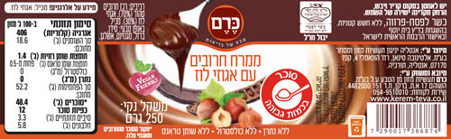 ממרח חרובים אגוזי לוז כרם
