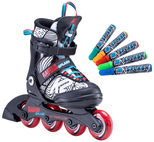 רולר בליידס מתכוונן לילדים | K2 RAIDER SPLASH RED