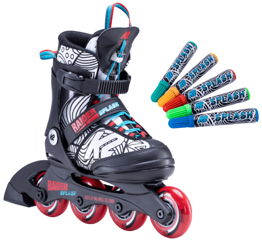 רולר בליידס מתכוונן לילדים | K2 RAIDER SPLASH RED