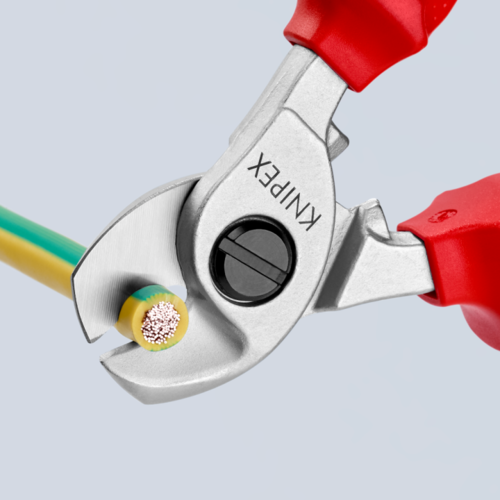 חותך כבל חשמל עם קפיץ KNIPEX L=165 VDE 1000V קניפקס
