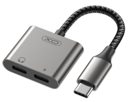 מפצל טעינה + שמע חיבור XO TYPE-C