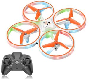 רחפן נטען LED SPACE DRONE עם תאורה, פונקציות היפוך, סיבוב וחיישנים מונעי התקלות - כתום